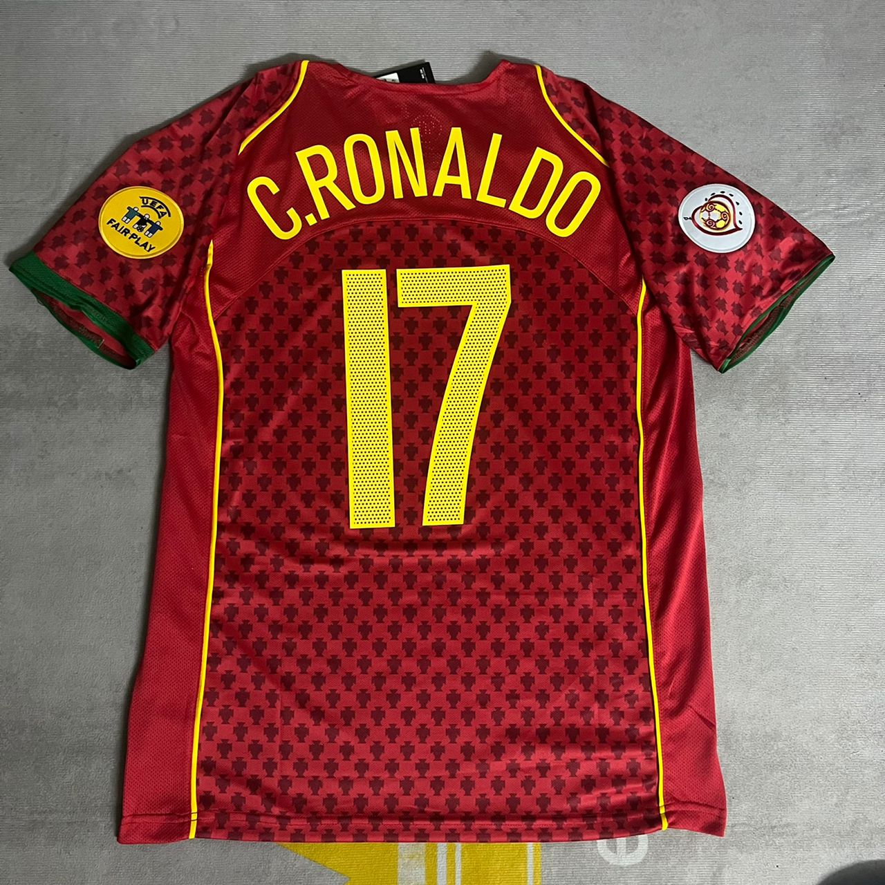 Cristiano Ronaldo Portugal EURO 2004 Retro Home Red Jersey Trikot