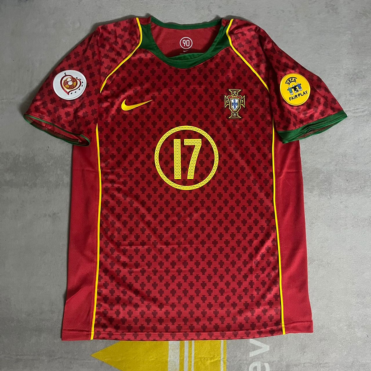 Cristiano Ronaldo Portugal EURO 2004 Retro Home Red Jersey Trikot