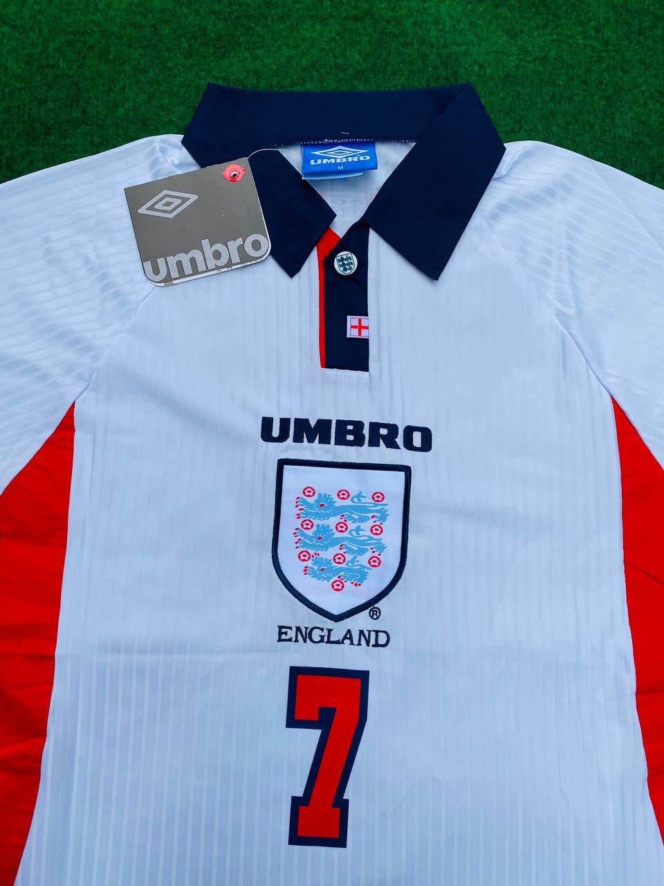David Beckham England 1998 World Cup Long Sleeves Retro Jersey