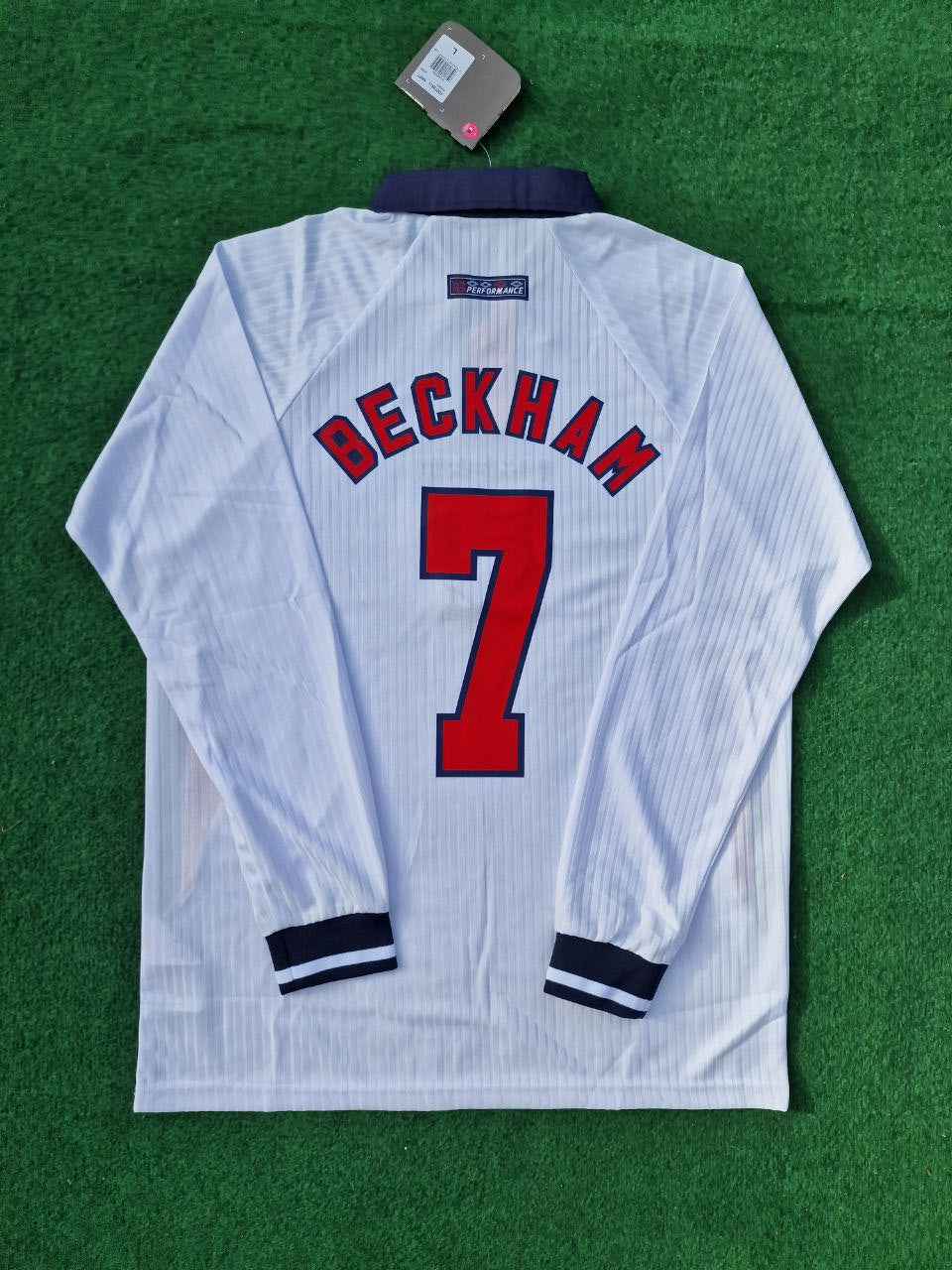 David Beckham England 1998 World Cup Long Sleeves Retro Jersey
