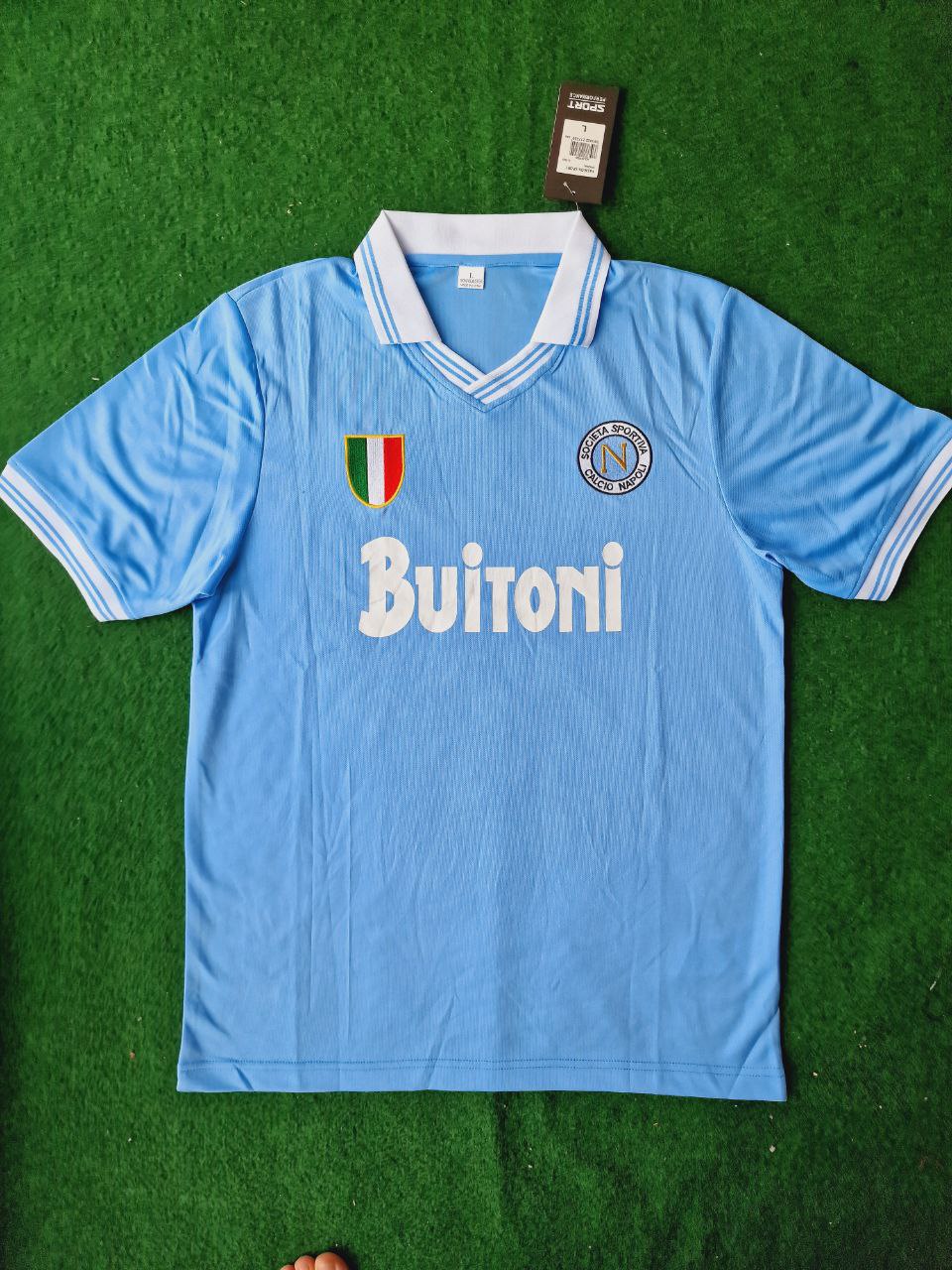 Diego Armando Maradona 10 - Napoli 1986 1987 Retro Football Jersey Trikot Maillot Maglia