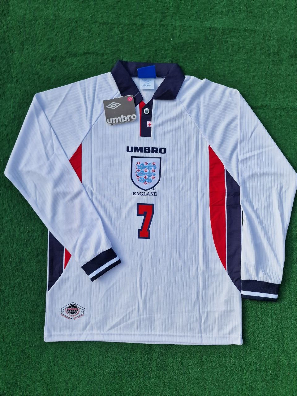 David Beckham England 1998 World Cup Long Sleeves Retro Jersey