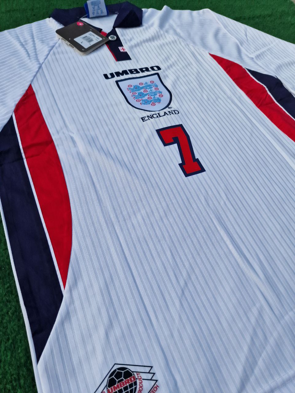 David Beckham England 1998 World Cup Long Sleeves Retro Jersey