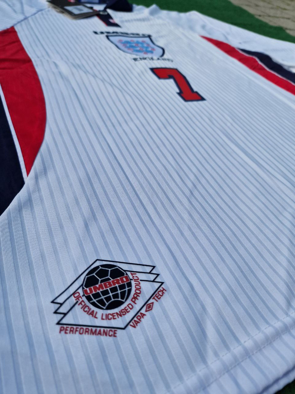David Beckham England 1998 World Cup Long Sleeves Retro Jersey